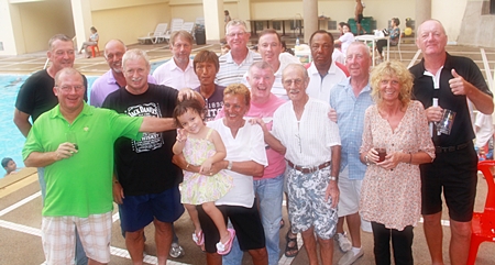 The Khao Yai Posse poses poolside at The Landmark in Pak Chong.